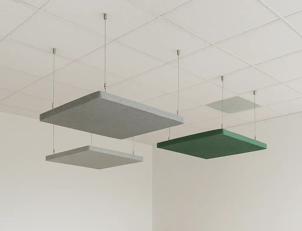 Suspended Ceiling Panels - Acoustic Felt RECTANGLE grey and green composition DecorMania UK